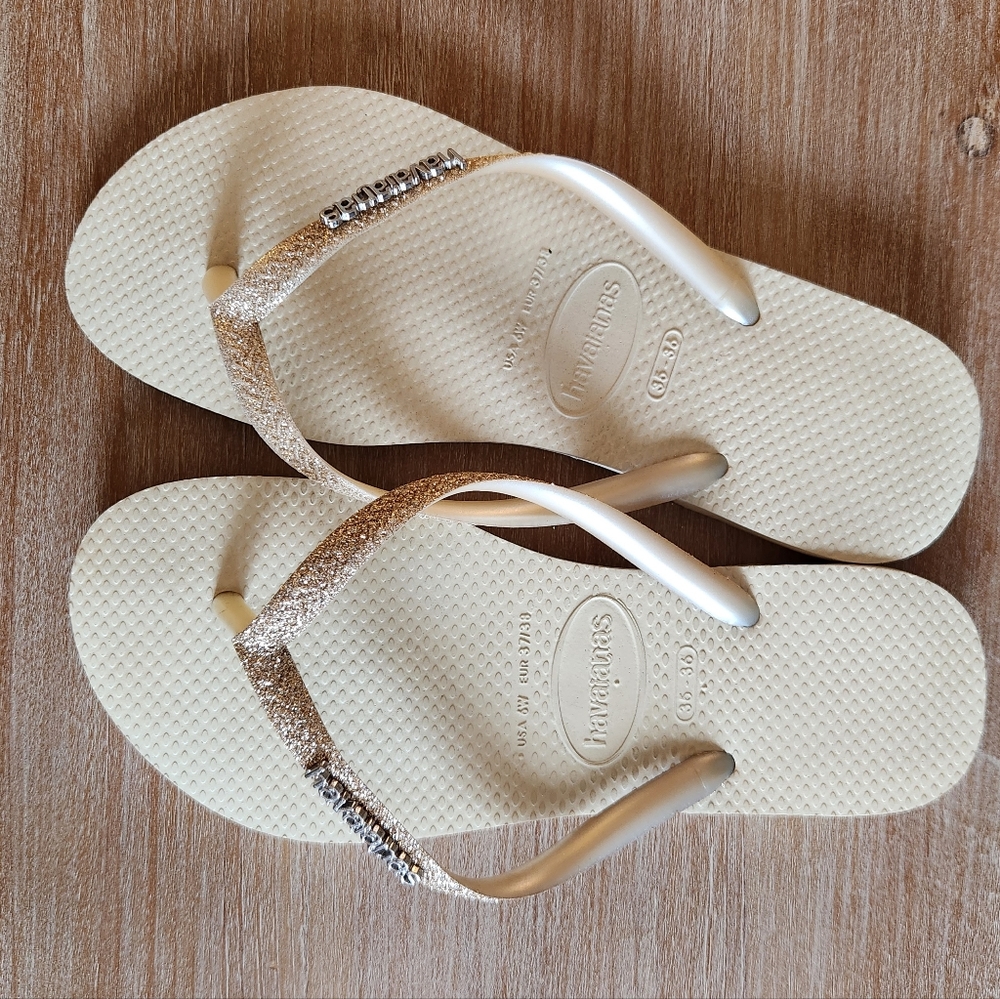 Slim Glitter II Flip Flop in Sand GreyHavaianas (35-36) - Picture 7 of 7